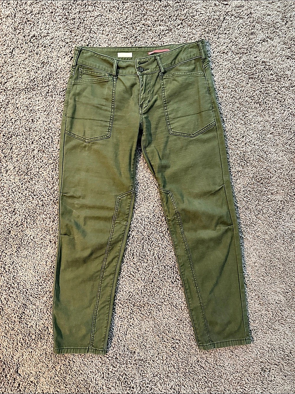 Pilcro The Wanderer Utility Pants Straight Leg Green Waist 28
